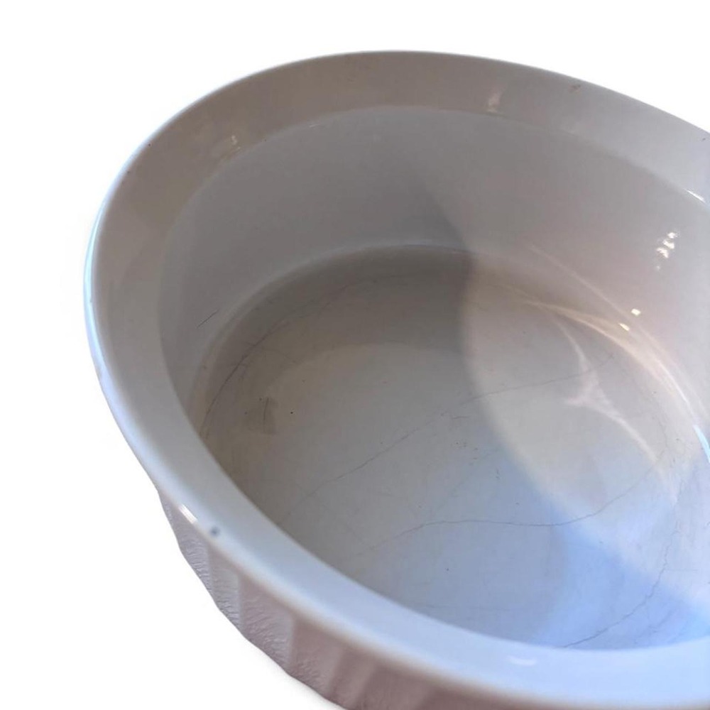 CorningWare French White 1.5 Qt Round Stoneware Casserole Souffle Dish 7.5" - Picture 4 of 8